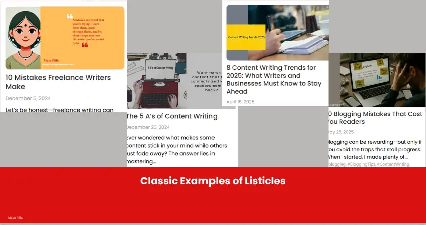 Classic Examples of Listicles
