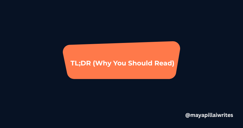 Common mistakes in TL;DR writing shown on a checklist.