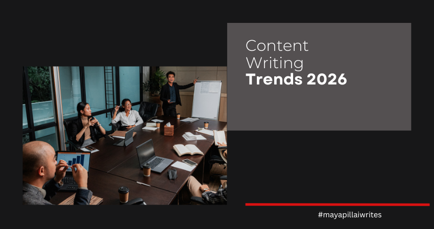 A content writer analyzing user intent and search data while writing a blog in 2026, representing how intent-driven content shapes future SEO.
