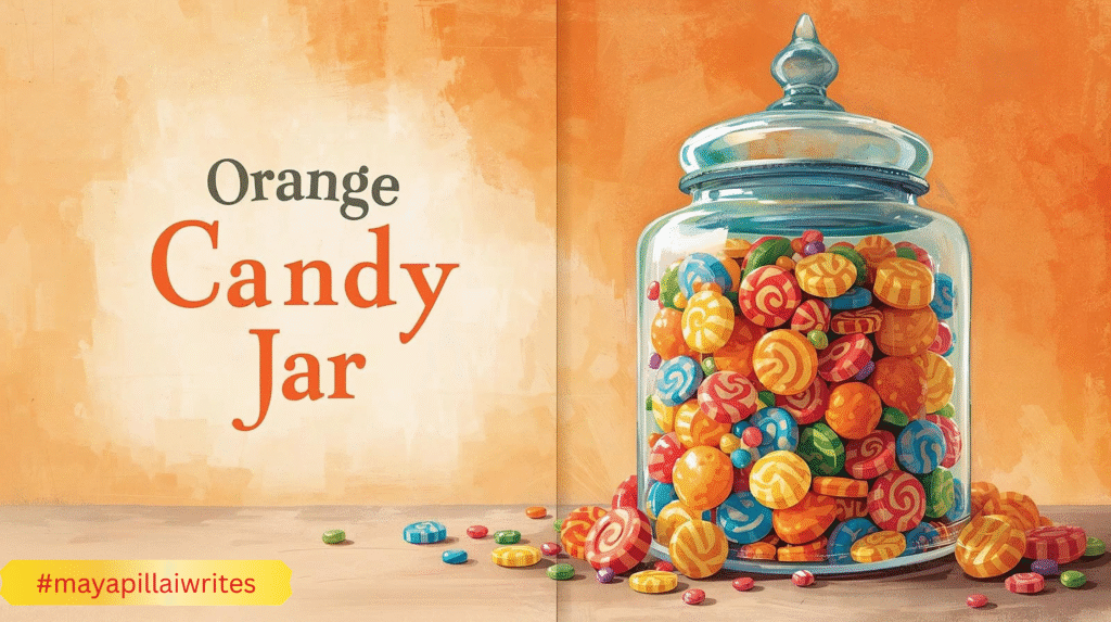 Picture of orange candies in a jar