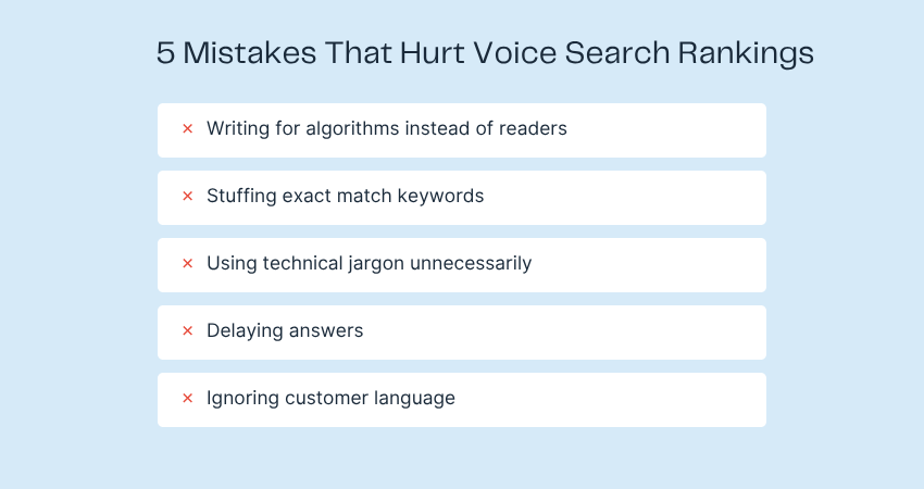 5 Mistakes That Hurt Voice Search Rankings